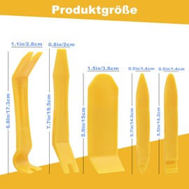 Qxsuse Hebelwerkzeug Auto Set,5 Pcs Tools Zierleistenkeile Auto Demontage Werkzeuge,Auto Zierleistenkeile,Universal für Entfernung Autotür Türverkleidung und Platten-Gelb