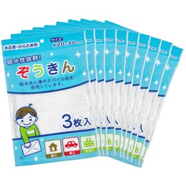 Simple Fresh Super Absorbent Pile Cloth, Approx. 7.9 x 11.8 inches (20 x 30 cm), Pack of 3 x 5 Bags (15 Sheets), Cleaning Cars, Schools, Commercial Use