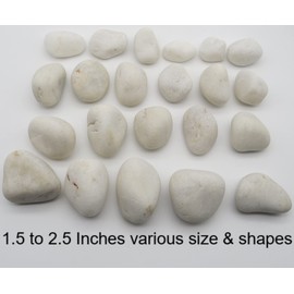 UniDeco White River Rocks for Plants – 5.0 Lb – 1.0 inch to 2.5 inch White Vase Filler Rocks - Small Rocks for Succulents - Aquarium Stones and Rocks - Decorative Natural Stones - Bag of Rocks