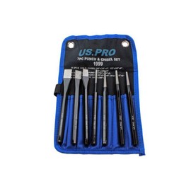 US Pro 7 Piece Punch and Chisel Set Chrome Vanadium in Canvas Pouch B1999