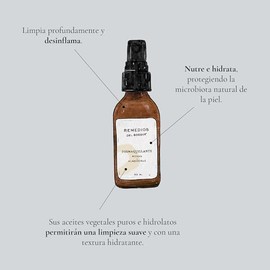 Remedios del Bosque Desmaquillante Natural con Agua de Rosas y Aceite de Almendras, Leche Hidratante y Limpiadora para Piel Seca, Grasa y Mixta.