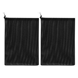 GSHLLO 2 Pcs Pond Pump Barrier Bag Fish Pond Filtering Bags Water Pump Mesh Bags Large Drawstring Filter Bags Black Nylon Net Bags Netting Storage Bags for Home Garden