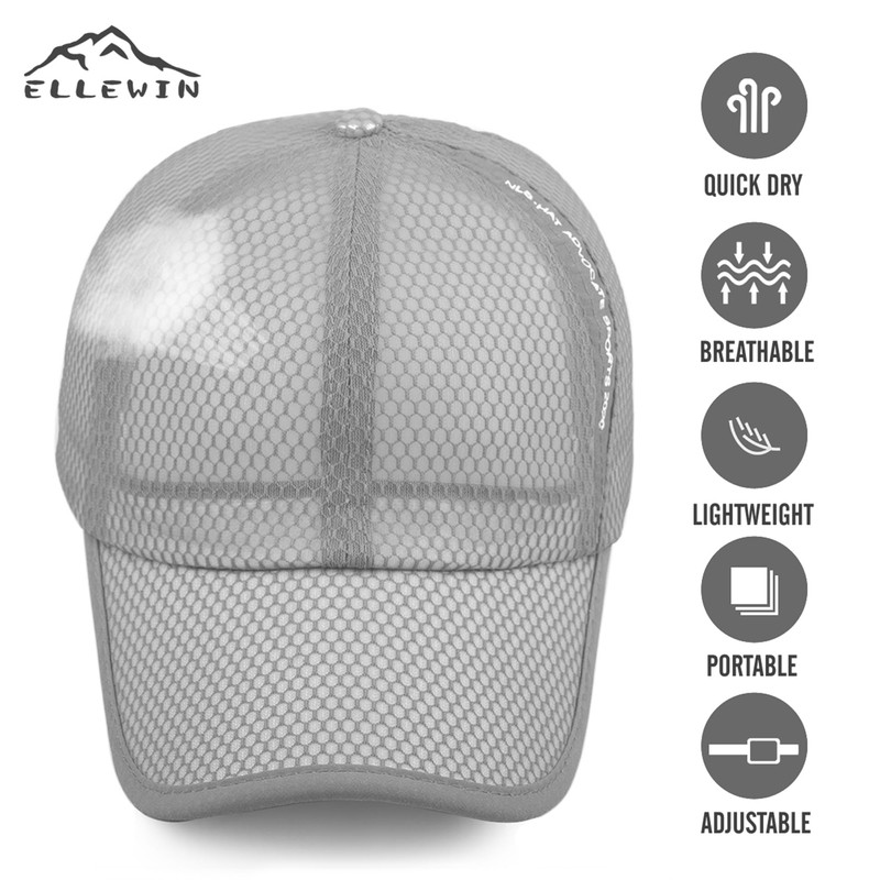 ELLEWIN Unisex Breathable Full Mesh Baseball Cap Quick Dry Running
