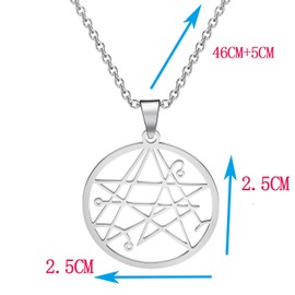 CHOORO Necronomicon Pendant Necklace Book of Dead Pendant Necklace Stainless Steel Evil Dead Talisman Necklace(Necronomicon Pendant-Necklace)
