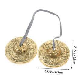 FRCOLOR Handmade Copper Cymbals Chime for Meditation Yoga Brass Meditation Bell with Storage Bag Percussion Instrument for Mindfulness Practice Random Color