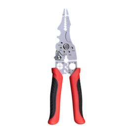 MagiDeal Wire Stripper Crimper Portable Professional, Electrician, Multifunctional Hand Wiring Tool Bobbin Winder Wire Stripping Tool, Red