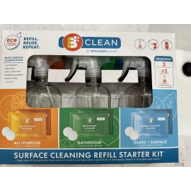 Boulder Clean Surface Cleaning Refill Kit - 16oz, Includes 3x Refill Green Eco