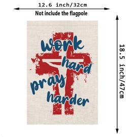 Labor Day Garden Flag Jesus Double Sided Vertical Burlap Flag Farmhous Holiday Yard Lawn Outdoor Decoration 12.5x18 Inch