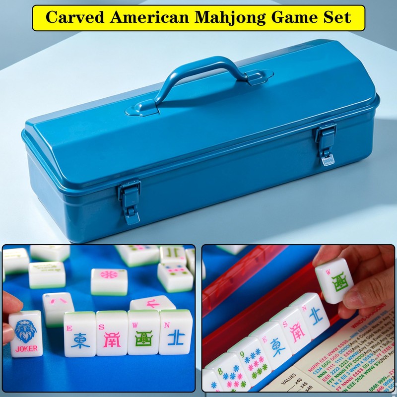 YINIUREN Mahjong Tile Set Green 166 American Mahjong Tile Set