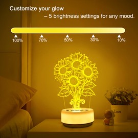 KYMELLIE Sunflower Gifts Night Light for Kids-Sports Sunflowers Decor Bedside Lamp for Sunflower Fan, 14 Color with Remote Control/Buttons +Timer +Dim Function, Birthday Holiday Gift for Boys & Girls