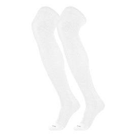 TCK Prosport Football Socks Over the Knee (White, Medium) - Youth Football Socks & Baseball High Socks - Over Knee Baseball Socks - Tall Softball Socks