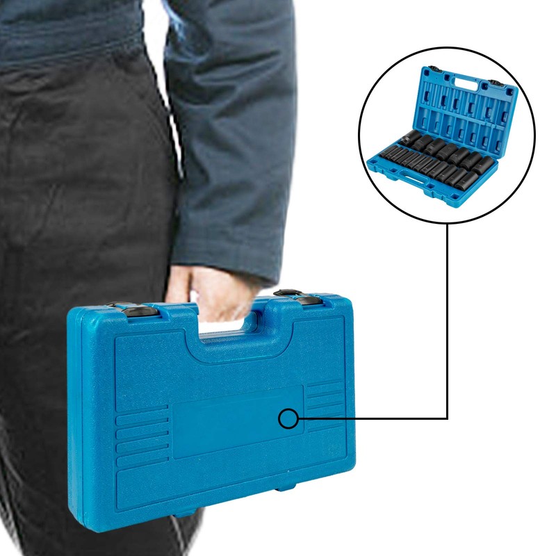 VEVOR Impact Socket Set 1/2 Inches 19 Piece, Deep Socket,