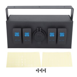 Toggle Rocker Switch Panel Versatile Fireproof Water Resistant 4 Gang Rocker Switch Box for Ships Yachts RVs Buses