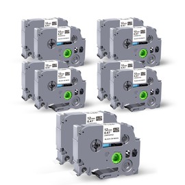 10 Pack Compatible Label Tape Replacement for Brother P-Touch TZE-231 Tz231 Laminated Tape Black on White 12mm 0.47 inch x 26.2ft 8m 1/2 for Label Maker PTD400AD PTH110 PT-D210 PT-D400 PTD600 PTD220