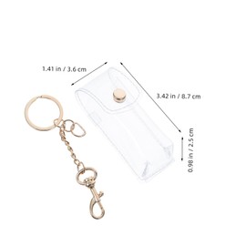 OATIPHO 2pcs Portable Lipstick Keychain Bags Pvc Lip Balm Holder Sleeve for Easy Makeup Organization Travel Storage for Lip Gloss Lipstick