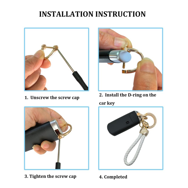 Vruwcey Car Keychains Braided Leather Key Fob Key Chain for