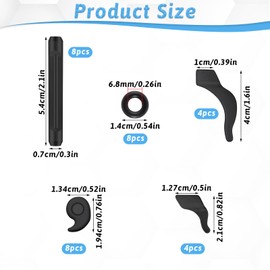 16 Pairs Eyeglass Ear Grip Anti Slip Eyeglass Retainer Ear Hooks Glass Holder Spectacle Stay Silicone Elastic Eyeglasses Anti Slip Eyeglasses Holder for Sunglass, Sports, Reading Glass White and Black