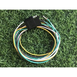 36“ Long 4-Way Flat Socket Wire Connector with Waterproof Cap, 4 Pin Trailer Extension Connector, Trailer Wiring Harness Wire with Female End for Trailer Hitch Wire, Truck, Rv, Bus (4 Way Socket)