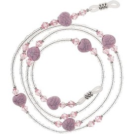 YuanHolumid Pink Reading Eyeglass Cord Holder Beaded Sun Glasses Chain Eyeglass Holder Strap Eyewear Retainer Lanyard Chain Long Nice and Fashion Eyeglass Chains (75cm)