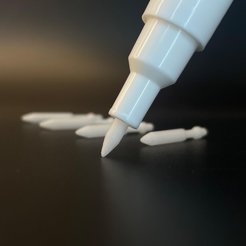 FULIBAO 0.5mm Extra Fine White Fiber Replaceable Marker Tips, 5
