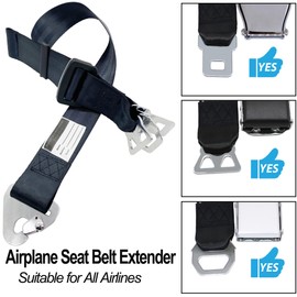 Airplane Seat Belt Extender Seatbelt Extension Adjuster 7-31" for all Airline including Southwest (Three in one)