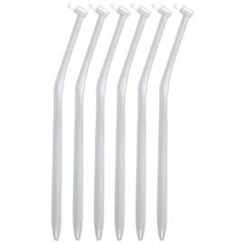 Lapis LA-001W Dental Compact Tuft Brush - Pearl, Regular, White, Set of 6, Made With Support From Dental Practitioners Includes Cap (1 Piece), Good Design Award Winning Product, Dolz (Total Care For Continually Pleasant Teeth and Gums), Made in Japan
