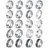FIRAZIO 20PCS Silver Rings for Men Stainless Steel Rings 7-13