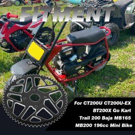 IUVWISN 60T 420 Chain Sprocket 40/41/420 40MM Bore Rear Drive Wheel Sprocket CNC for CT200U CT200U-EX BT200X Baja Warrior Predator 212cc 196cc Go Kart Trail 200 MB165 MB200 Mini Bike Black