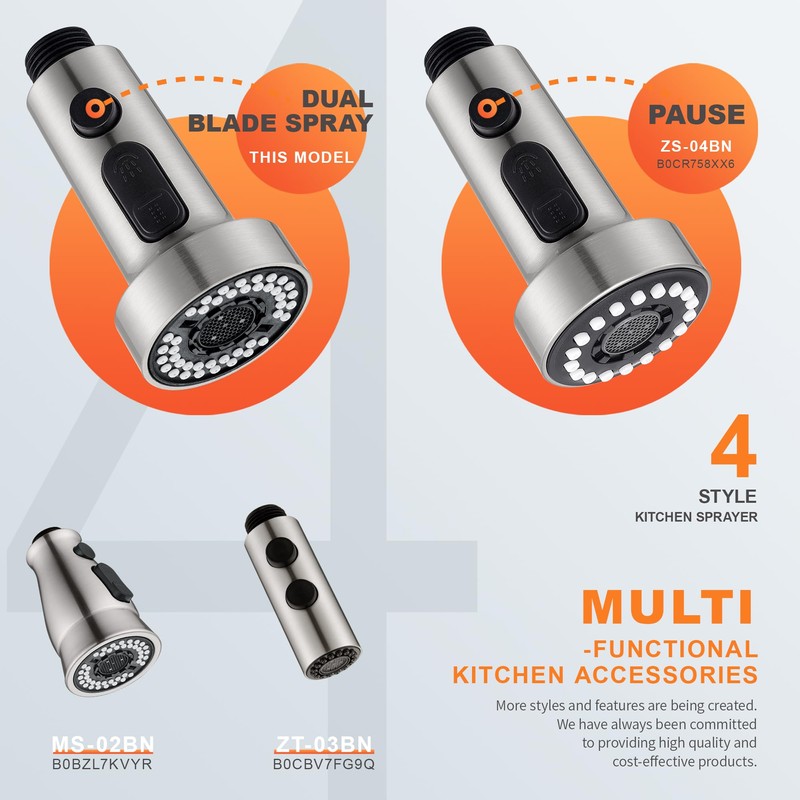 TIORIY Pull Down Spray Head Replacement - for Kitchen Faucet