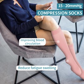 Compression Socks for Women & Men (3 pairs) - Best Support for Nurses, Running, Hiking, Recovery & Flight Socks