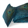 Suike Glittery Aqua Peacock Feather Fancy Hidden Zipper Home Sofa