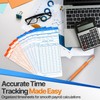 Flexzion Monthly Time Cards for Employees - Dual-Sided, Orange/Blue Attendance