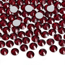 Jollin Glue Fix Crystal Flatback Rhinestones Glass Diamantes Gems for Crafting Nail Art Crafts Decorations Clothes Shoes 4.8mm (ss20 1440pcs, Dark Siam)