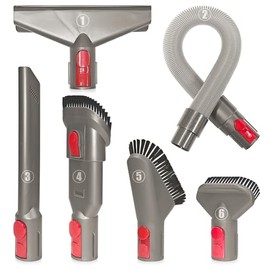 Attachments Kit for Dyson V7 V8 V10 V11 V15 Cordless Models, Furniture Cleaning Kit Vacuum Accessories 6-Piece Brush Replacement