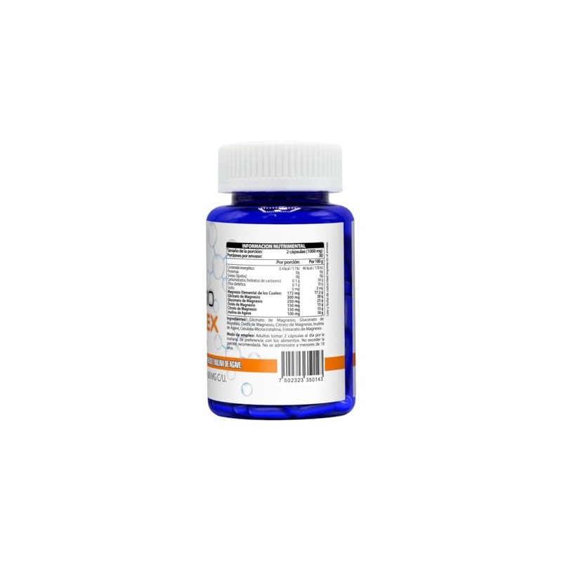 Magnesio 4 Complex HQL Natural 60 caps 500mg. Glicinato, gluconato,