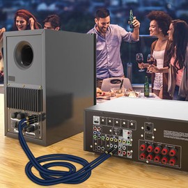 Tertullus High-End Audiophiles RC A Cables 1.5m OFC Copper Silver Plated Shielded 2RC A to 2RC A Male Stereo Cable Subwoofer Audio Cable