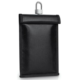 Faraday Bags - 1 PC Faraday Cages for Car Keys, Faraday Key Fob Protector, Fireproof & Waterproof RFID Faraday Pouch Key Fob Key/WiFi/GPS Signal Blocker Anti-Theft Anti-Tracking EMP Bag