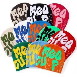 Mea Culpa Beanie,Mea Culpa Warm Fashion Hundred Take Cold Cap1pc Fashionable Ear Protection Windproof Knit Beanie Hat With Gothic Net Embroidery For Outdoor Cycling - Color: Black Gray