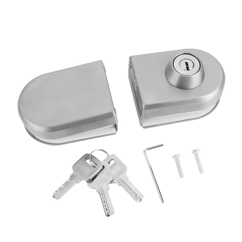 10~12mm Stainless Steel Glass Door Anti-theft Security Lock with Keys