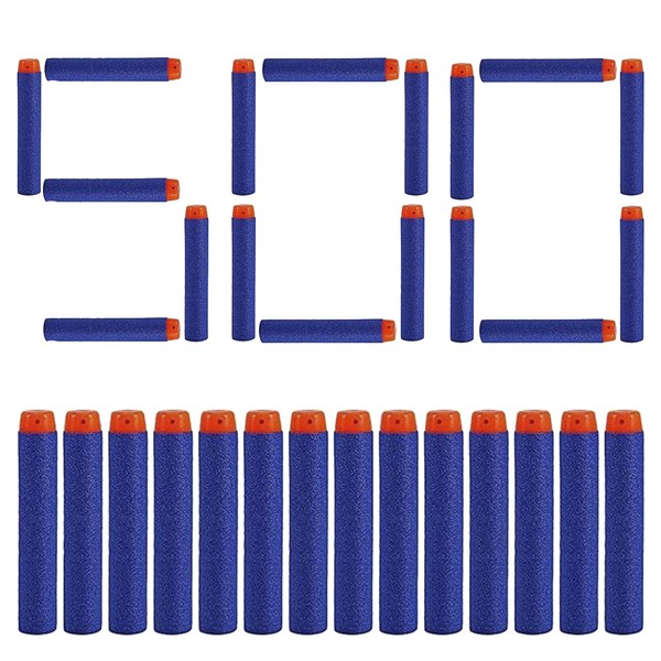 SHS-Yard 500 freccette per accessori Nerf, 7,2 cm, frecce di ricarica – adatto per N-Strike/Elite/X- Shot Blasters pistola giocattolo blu arancione