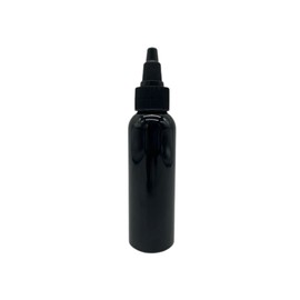 2 oz Black Cosmo Plastic Bottles -12 Pack Empty Bottle Refillable - BPA Free - Essential Oils - Aromatherapy | Black Twist Top Cap - Made in the USA - by Natural Farms