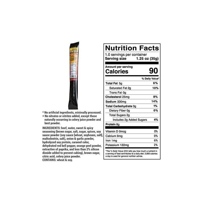 Sweet & Spicy Beef Stick - 1.25oz 6 pack