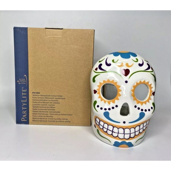 PartyLite Halloween Skeleton Masquerade Votive Holder NIB P8B/P91900