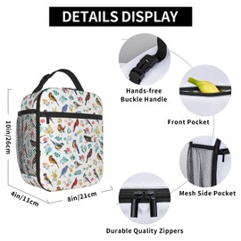 FREEHOTU Watercolor Birds Lunch Bag Double Insulated Leakproof Lunch Box Tote Bag Cooler Lunch Organizer for Work Picnic Travel Camping