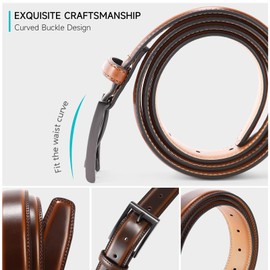 GAEKEAO Mens Dress Belt Genuine Leather Belts for Men 1 1/4" Mens Belts For Suits Jeans Uniform with Single Prong Buckle