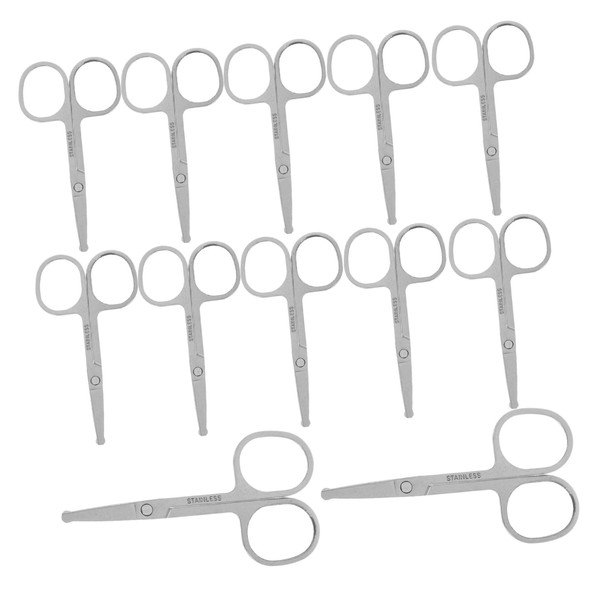 KICHOUSE 12pcs Stainless Steel Small Scissors for Lab and Grooming
