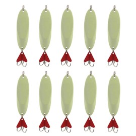 Casting Fishing Spoons Lures Saltwater Jigging Spoons Fishing Tackle Bait with Treble Hooks Hard Metal Spoon Lures for Salmon Bass