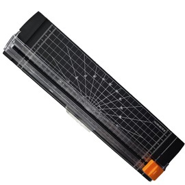 Portable Two-Way Paper Cutter, 12 inch Paper Cutter Cutting Tool Suitable for Craft Paper A4 Photos and Cards Bi-Directional Paper Cutter with Safety Protection and Side Ruler