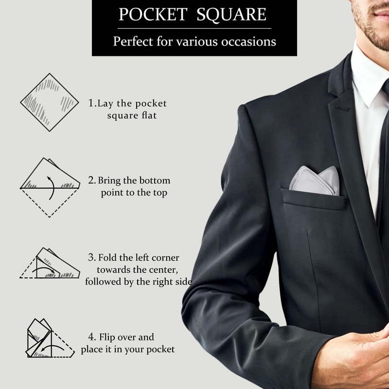 Selected Hanky Satin Pocket Square for Men Solid Color