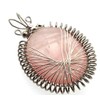 Rose Quartz Silver Plated Spirograph Wire Wrapped Pendant
